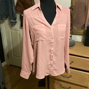 Women's Pink Button-Up Blouse